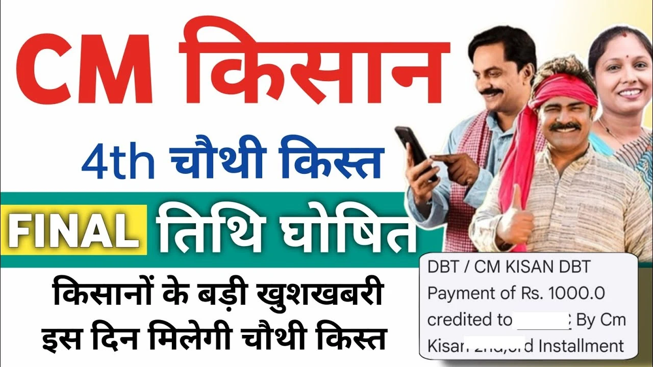 मुख्यमंत्री किसान सम्मान निधि की चौथी किस्त कब आएगी? CM Kisan Yojana 4th Installment